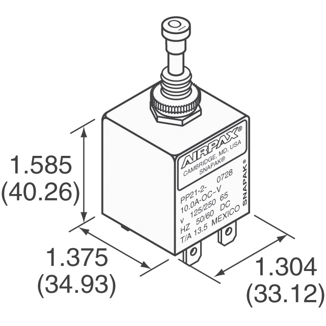 PP11-2-20.0A-XX-V Sensata-Airpax Circuit Breakers